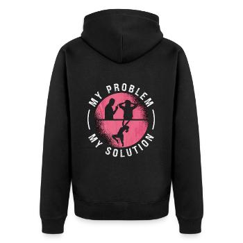 Escalade en salle Mon problème Mon pictogramme Maman Papa - Veste à capuche bio Premium Unisexe - noir - Dos - Nico (187cm)