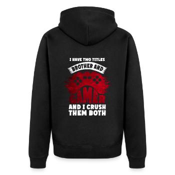 Videospiele Gaming Boys Bruder Teen - Unisex Premium Bio Zip Hoodie - Schwarz - Hinten - Nico (187cm)