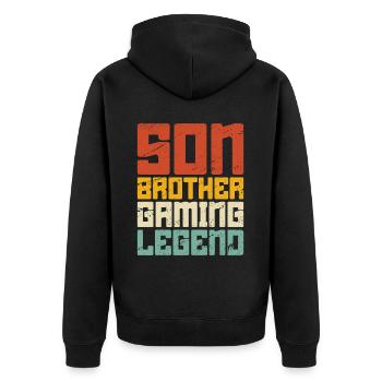 Video Games Gaming Boys Brother Teen - Unisex Premium Organic Zip Hoodie - black - Back - Nico (187cm)