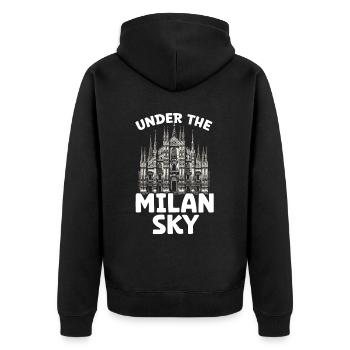 Mailand Italien Reisen Urlaub Italienisch Mailand Skyline - Unisex Premium Bio Zip Hoodie - Schwarz - Hinten - Nico (187cm)