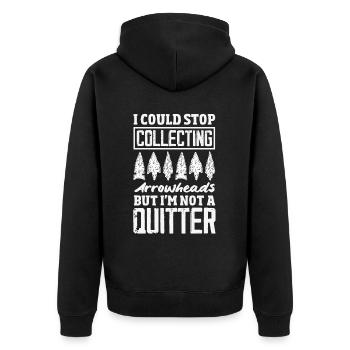 Arrowhead Hunter Archery Arrowhead - Unisex Premium Organic Zip Hoodie - black - Back - Nico (187cm)