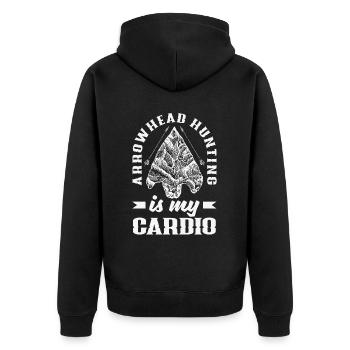 Arrowhead Hunter Archery Arrowhead - Unisex Premium Organic Zip Hoodie - black - Back - Nico (187cm)