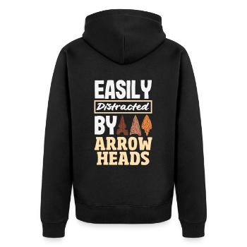 Arrowhead Hunter Archery Arrowhead - Unisex Premium Organic Zip Hoodie - black - Back - Nico (187cm)