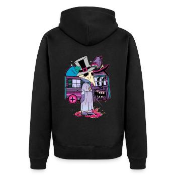 Wizard Witchcraft Witches Fantasy Magic Magical Raven - Unisex Premium Organic Zip Hoodie - black - Back - Nico (187cm)