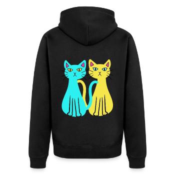 Ukraine, Domestic Cats, Cat, Animal Friend, Animal Welfare - Unisex Premium Organic Zip Hoodie - black - Back - Nico (187cm)