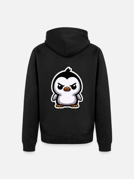 Funny Penguins Angry Penguin - Unisex Premium Organic Zip Hoodie - black