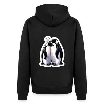 Pingouins mignons Pingouin Couple Amour - Veste à capuche bio Premium Unisexe - noir - Dos - Nico (187cm)