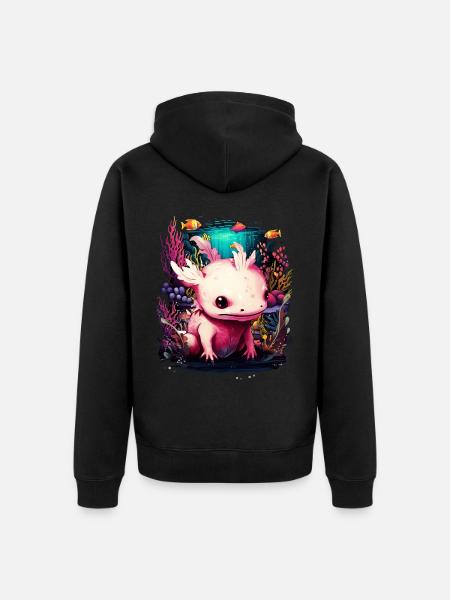 Axolotl - Unisex Premium Bio Zip Hoodie - Schwarz