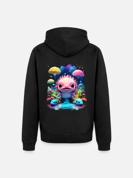 Axolotl - Veste à capuche bio Premium Unisexe - noir
