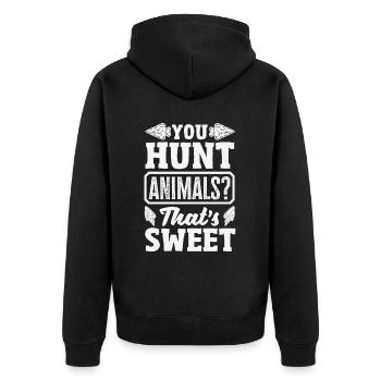 Arrowhead Hunter Archery Arrowhead - Unisex Premium Organic Zip Hoodie - black - Back - Nico (187cm)