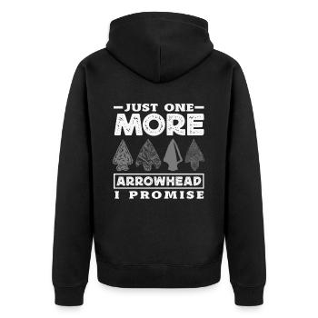 Arrowhead Hunter Bogenschießen Arrowhead - Unisex Premium Bio Zip Hoodie - Schwarz - Hinten - Nico (187cm)