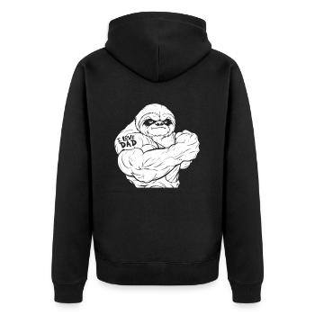 Sloth Biceps Tattoo I Love Dad - Unisex Premium Organic Zip Hoodie - black - Back - Nico (187cm)