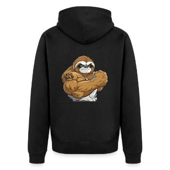 Sloth I Love Dad - Unisex Premium Organic Zip Hoodie - black - Back - Nico (187cm)
