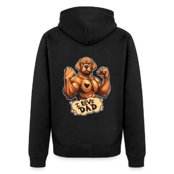 Labrador I Love Dad - Unisex Premium Bio Zip Hoodie - Schwarz - Hinten - Nico (187cm)
