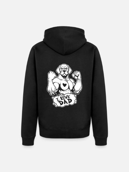 Labrador I Love Dad - Unisex Premium Organic Zip Hoodie - black
