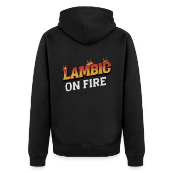 Lambic On Fire - Verses passionnés et bières artisanales - Veste à capuche bio Premium Unisexe - noir - Dos - Nico (187cm)