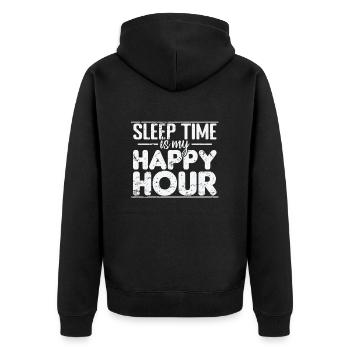 L’heure du sommeil est mon passe-temps de nuit Happy Hour - Veste à capuche bio Premium Unisexe - noir - Dos - Nico (187cm)