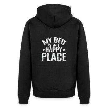 Mon lit est mon endroit heureux Rêve Sommeil fatigué - Veste à capuche bio Premium Unisexe - noir - Dos - Nico (187cm)