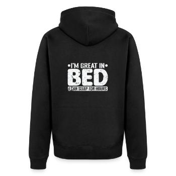 Je suis super au lit, je peux dormir pendant des heures - Veste à capuche bio Premium Unisexe - noir - Dos - Nico (187cm)