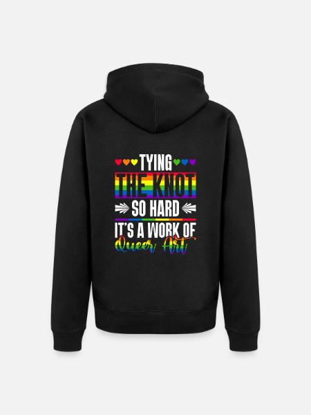 Gay Pride Hochzeit Homo-Ehe - Unisex Premium Bio Zip Hoodie - Schwarz