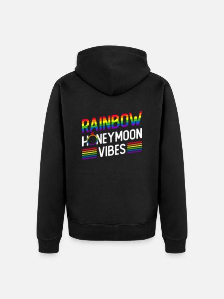 Gay Pride Hochzeit Homo-Ehe - Unisex Premium Bio Zip Hoodie - Schwarz