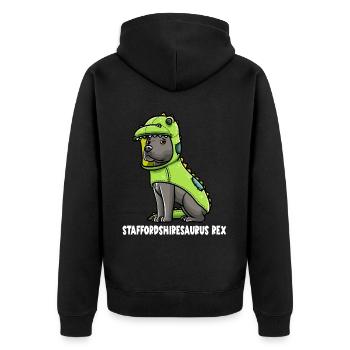 staffordshirStaffordshire Bull Terrier Dog - Unisex Premium Organic Zip Hoodie - black - Back - Nico (187cm)