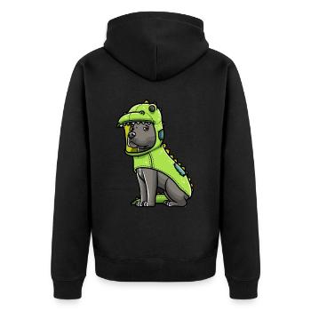 Staffordshire Bull Terrier Dog In - Unisex Premium Organic Zip Hoodie - black - Back - Nico (187cm)