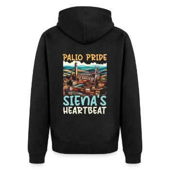 Siena Italien Reisen Urlaub Italienisch Ich liebe Italien - Unisex Premium Bio Zip Hoodie - Schwarz - Hinten - Nico (187cm)