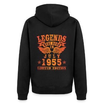 Legends sont nés en juillet 1955 Anniversaire - Veste à capuche bio Premium Unisexe - noir - Dos - Nico (187cm)