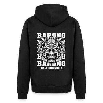 Bali Indonesia Travel Balinese Barong Mask - Unisex Premium Bio Zip Hoodie - Schwarz - Hinten - Nico (187cm)