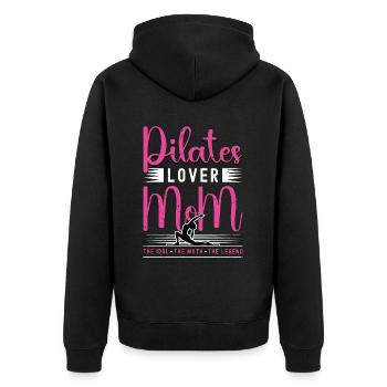 Pilates Lover Mom The Idol The Pilates Instructor - Unisex Premium Organic Zip Hoodie - black - Back - Nico (187cm)