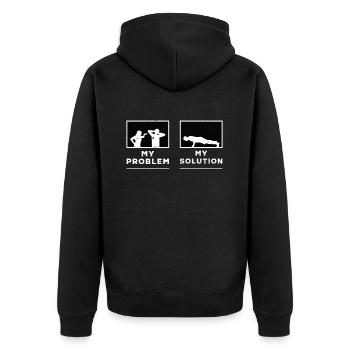 Pilates Lover Mon problème Mon Pictogramme Papa Maman - Veste à capuche bio Premium Unisexe - noir - Dos - Nico (187cm)