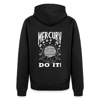 Retrograde planets Mercury retrograde - Unisex Premium Organic Zip Hoodie - black - Back - Nico (187cm)