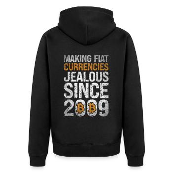 Bitcoin Cryptocurrency Money BTC Crypto Coin - Premium økologisk unisex-hættejakke - sort - Bagpå - Nico (187cm)