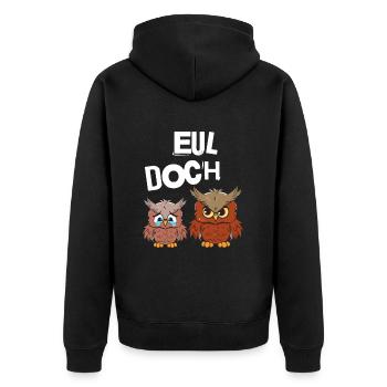 Eul Doch - Unisex Premium Bio Zip Hoodie - Schwarz - Hinten - Nico (187cm)