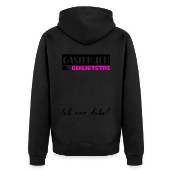 16. Geburtstag Geschenk Mädchen Gästebuch Frauen - Unisex Premium Bio Zip Hoodie - Schwarz - Hinten - Nico (187cm)
