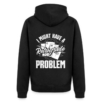Retrograde planets Mercury retrograde - Unisex Premium Organic Zip Hoodie - black - Back - Nico (187cm)