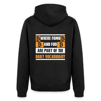 Bitcoin Crypto-monnaie Argent BTC Crypto Coin - Veste à capuche bio Premium Unisexe - noir - Dos - Nico (187cm)