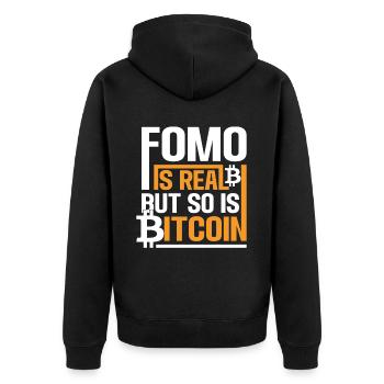 Bitcoin Cryptocurrency Money BTC Crypto Coin - Premium økologisk unisex-hættejakke - sort - Bagpå - Nico (187cm)