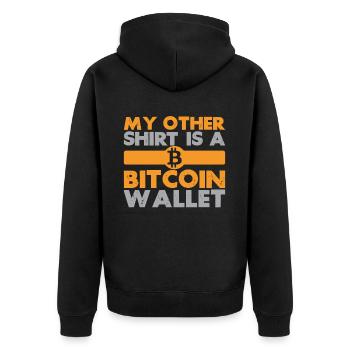 Bitcoin Cryptocurrency Money BTC Crypto Coin - Premium økologisk unisex-hættejakke - sort - Bagpå - Nico (187cm)