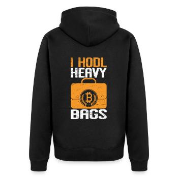 Bitcoin Cryptocurrency Money BTC Crypto Coin - Premium økologisk unisex-hættejakke - sort - Bagpå - Nico (187cm)