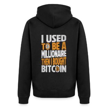 Bitcoin Crypto-monnaie Argent BTC Crypto Coin - Veste à capuche bio Premium Unisexe - noir - Dos - Nico (187cm)