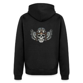 Motorrad Biker Moto Skull Moto - Veste à capuche bio Premium Unisexe - noir - Dos - Nico (187cm)