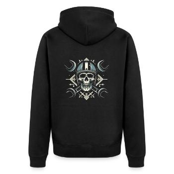 Motorrad Biker Moto Skull Moto - Veste à capuche bio Premium Unisexe - noir - Dos - Nico (187cm)