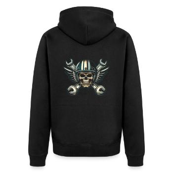 Motorrad Biker Moto Skull Moto - Veste à capuche bio Premium Unisexe - noir - Dos - Nico (187cm)