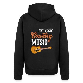 Aber Zuerst Country-musik-liebhaber - Unisex Premium Bio Zip Hoodie - Schwarz - Hinten - Nico (187cm)