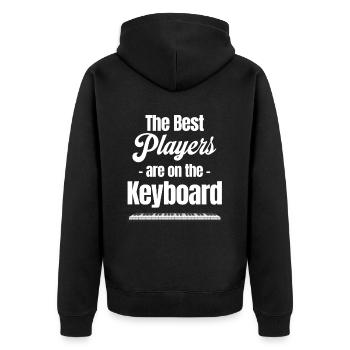 Die Besten Spieler Sind Am Keyboard - Unisex Premium Bio Zip Hoodie - Schwarz - Hinten - Nico (187cm)