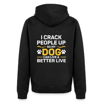 Chiropraktiker Chiropraktik - Unisex Premium Bio Zip Hoodie - Schwarz - Hinten - Nico (187cm)