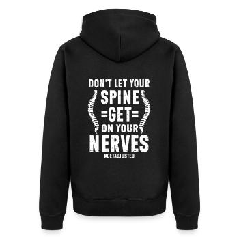 Chiropraktiker Chiropraktik - Unisex Premium Bio Zip Hoodie - Schwarz - Hinten - Nico (187cm)