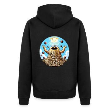 Drôle d’athée volant Spaghetti Monster - Veste à capuche bio Premium Unisexe - noir - Dos - Nico (187cm)